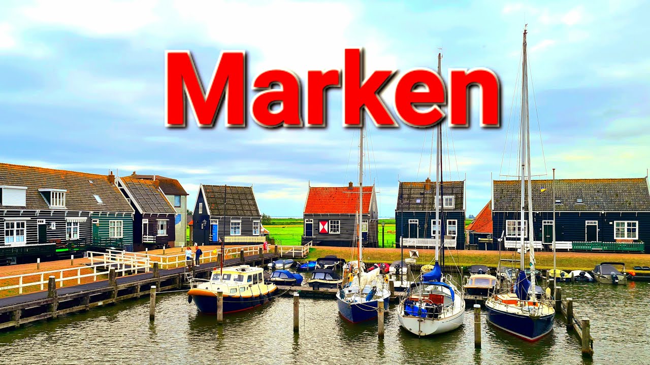 Marken, Insel im Markermeer. #4K Video a relaxing walk of the Marken island, Holland, Netherlands.