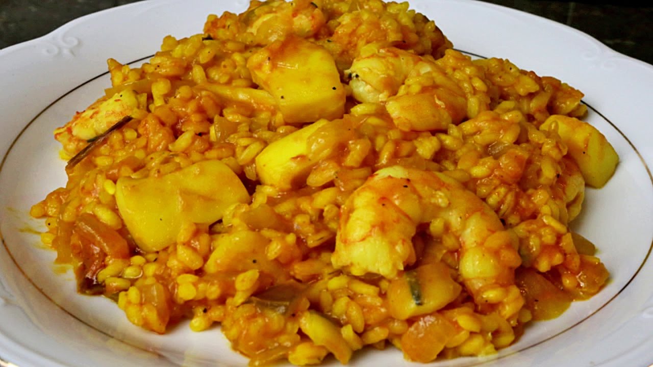 Arroz con sepia y langostinos