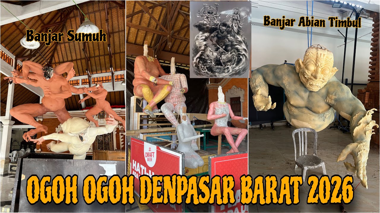 Keliling melihat ogoh ogoh denpasar barat 2026🔥🔥🔥 sudah mulai masuk tahap pengecatan🔥🔥🔥