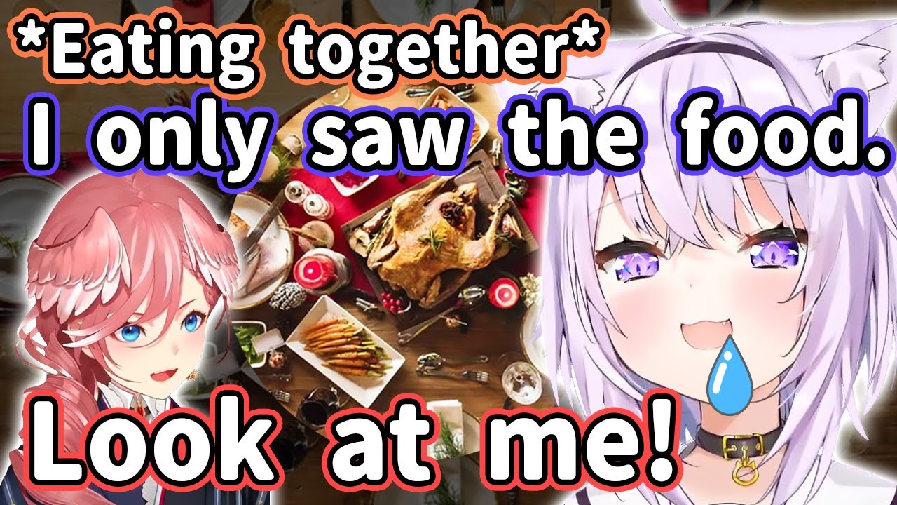 When Okayu goes out to dinner with someone, all she sees is the food.【Hololive | Eng Sub】