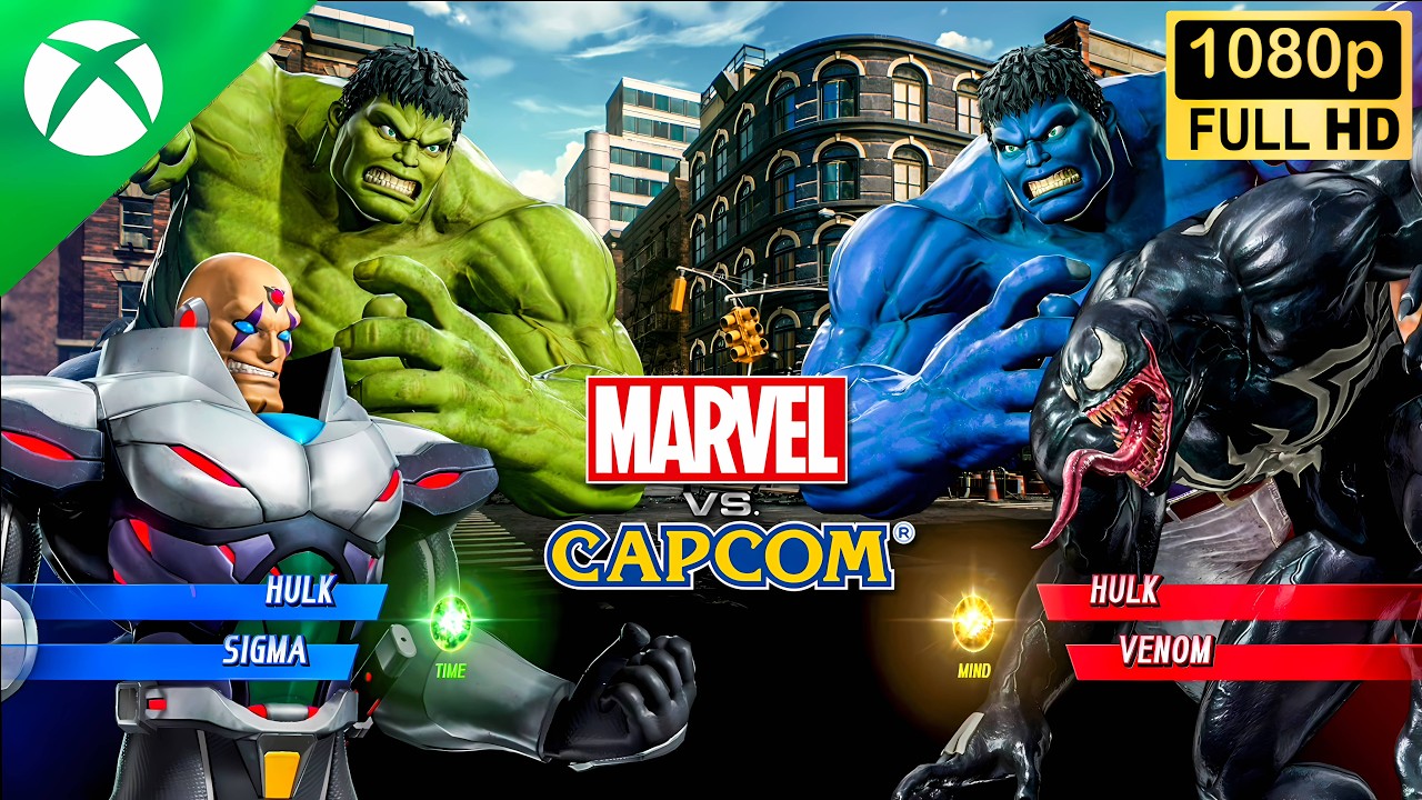 Sigma & Green Hulk vs Blue Hulk & Venom | HARD FIGHT MvCI Gameplay