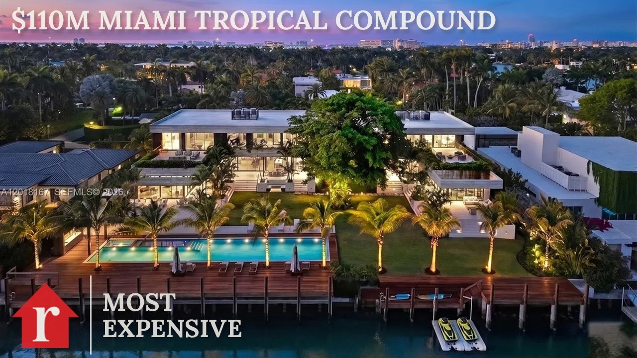 Inside a Massive 32,000 Sqft Modern Tropical FL Estate on Sale for $110 Million