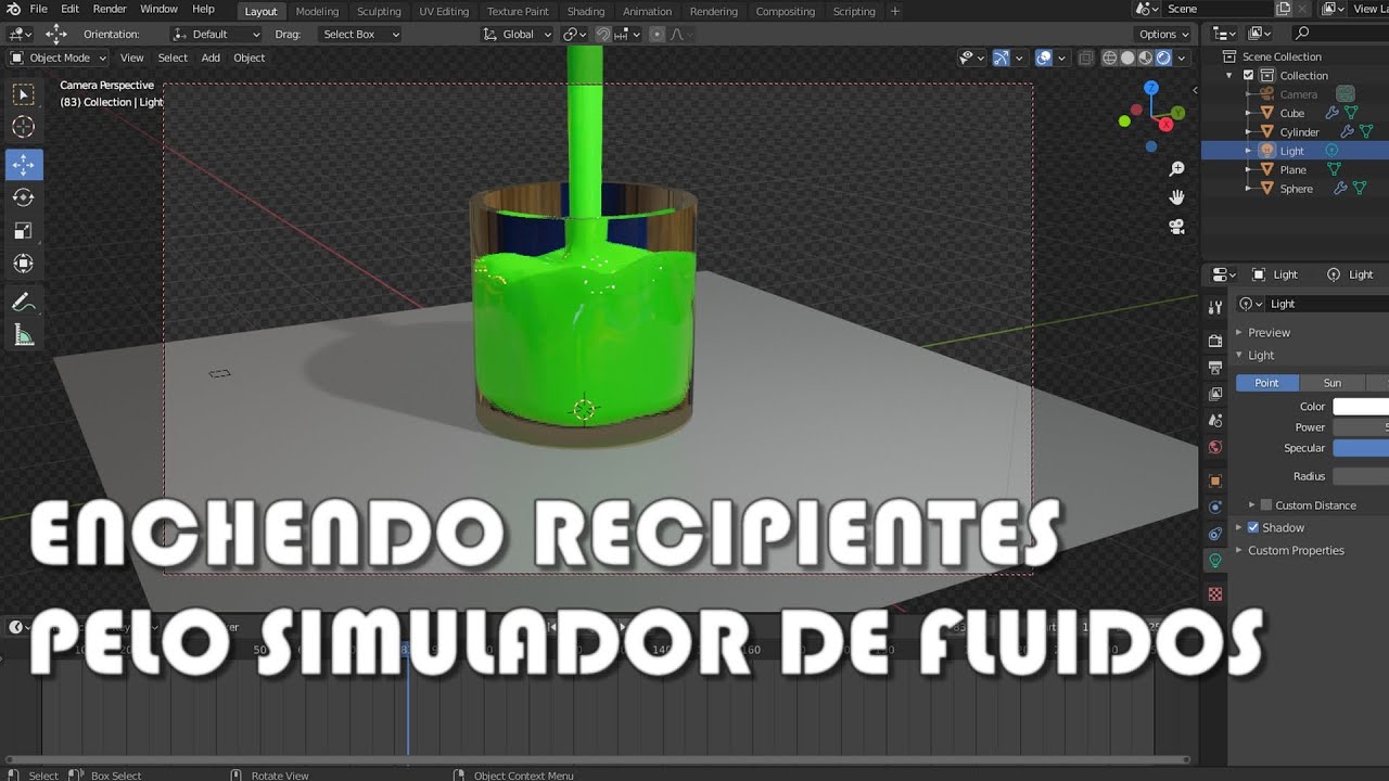 Blender 3D - ENCHENDO RECIPIENTES PELO SIMULADOR DE FLUIDOS