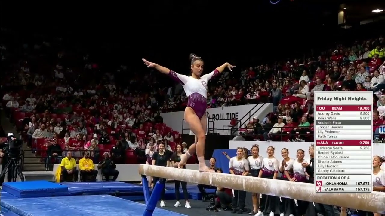 Addison Fatta 9.9 Beam Oklahoma vs Alabama 1-24-25
