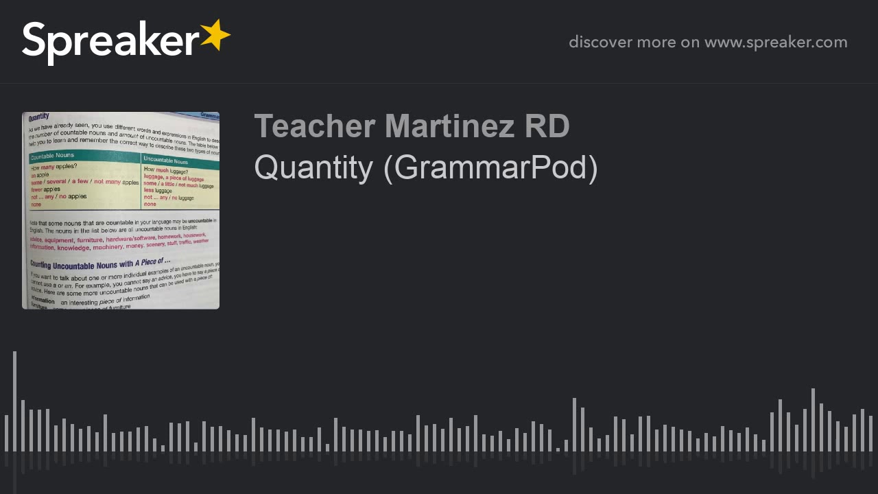 Quantity (GrammarPod) (made with Spreaker)