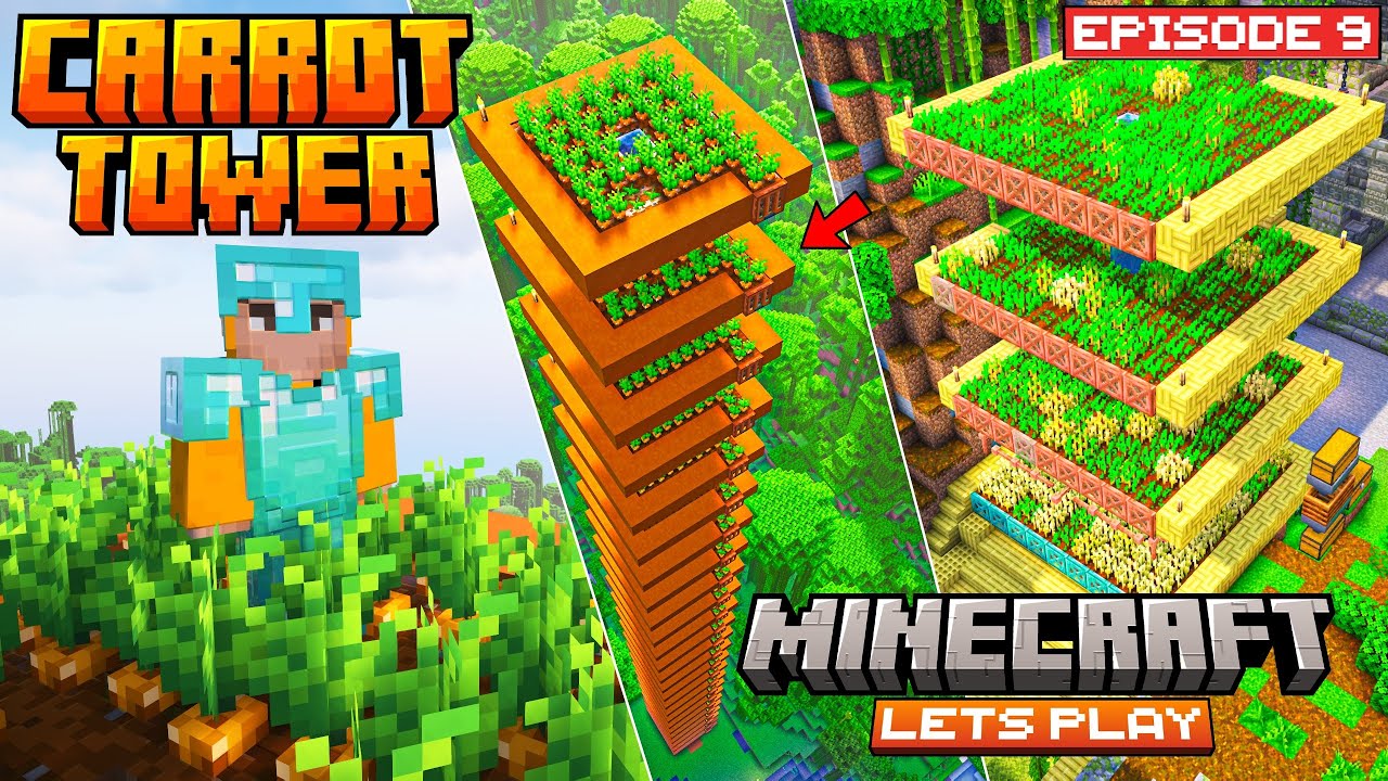 CARROT TOWER🥕 | Minecraft Lets Play | #9 | THE COSMIC BOY