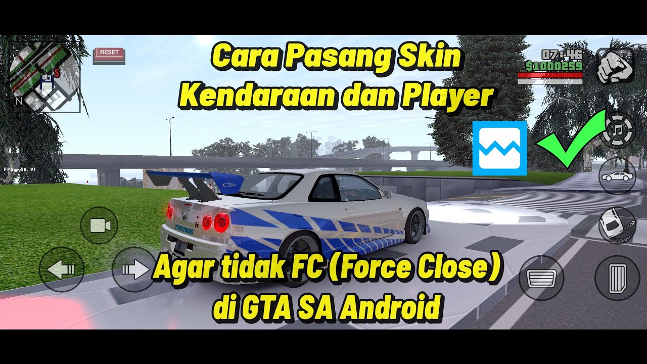 SHARE‼️CARA PASANG SKIN DAN KENDARAAN AGAR TIDAK FC (FORCE CLOSE) DI GTA SA ANDROID