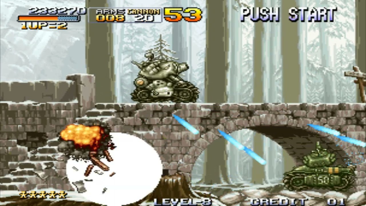 Metal Slug 1 - LEVEL 8 Difficulty 1 Coin clear
