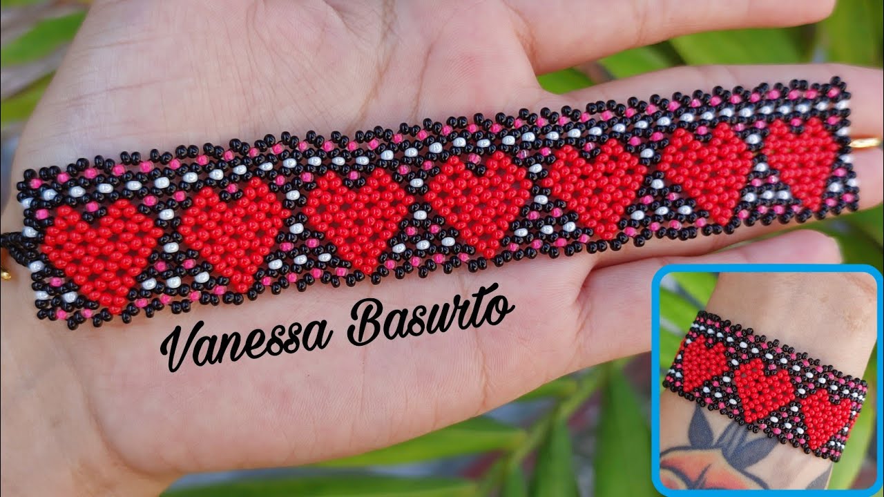 ♥️PULSERA DE CORAZONES♥️ CON MOSTACILLAS / CHAQUIRAS ♥️ HEART SEED BEAD BRACELET TUTORIAL ♥️ DIY ❤️