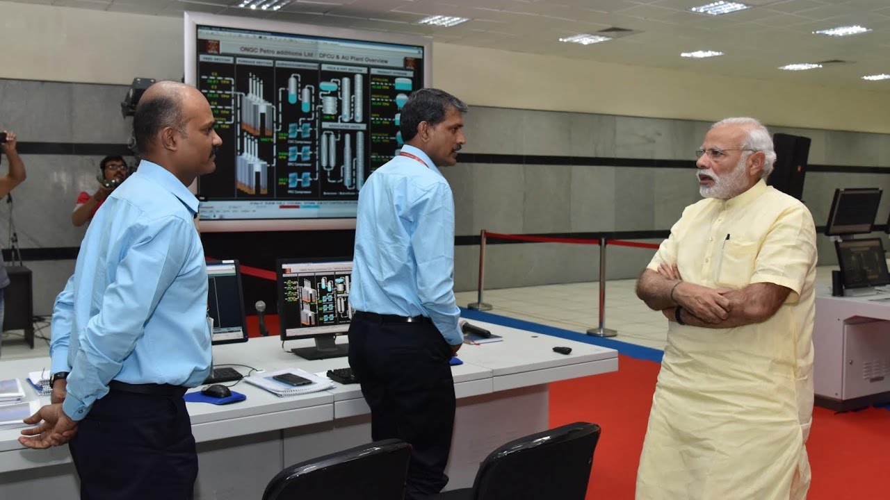 PM Modi Visit's Central Control Room of ONGC & Visits Plant of OPAL in Dahej, Gujarat