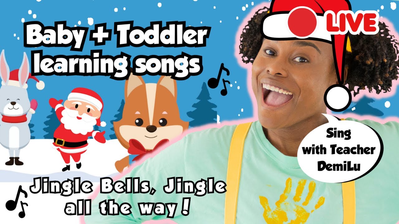 Toddler Learning Video - Jingle Bells, Nursery Rhymes + Kids Songs | Teacher DemiLu