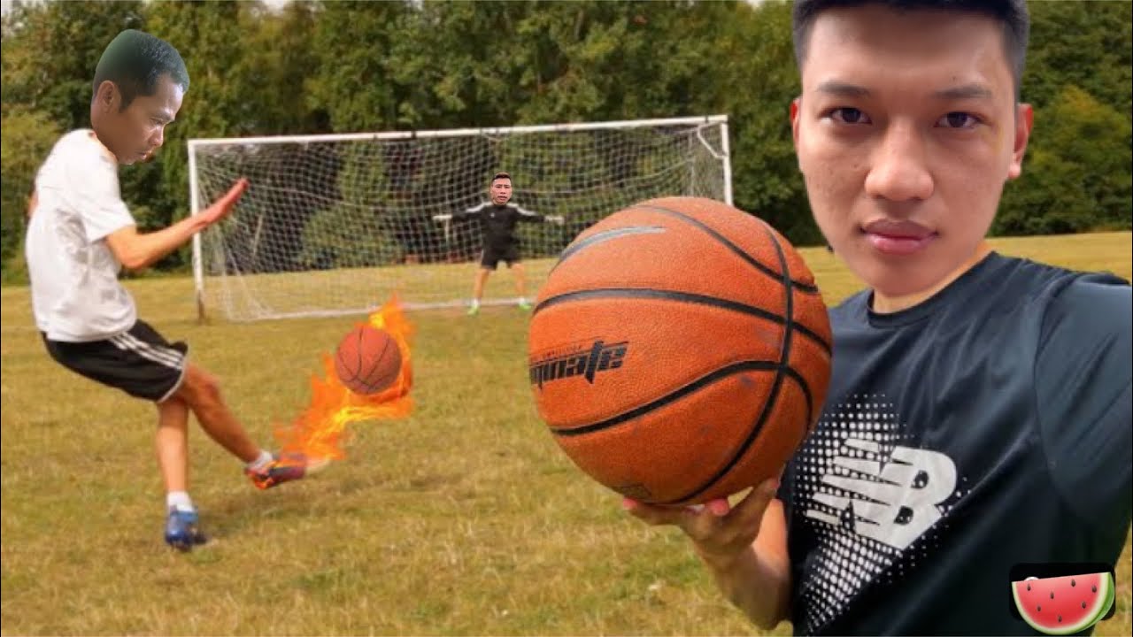 PHC/Thử Thách Đá Penalty Bằng Quả Bóng 🏀#phc #thuthachbongda.