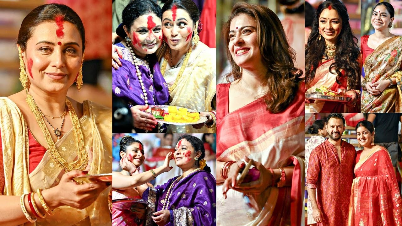 Celebs At Sindoor Khela At Rani Mukherjee - Kajol Durga Puja 2024 Day 10 - Rupali, Sherlyn, Ishita