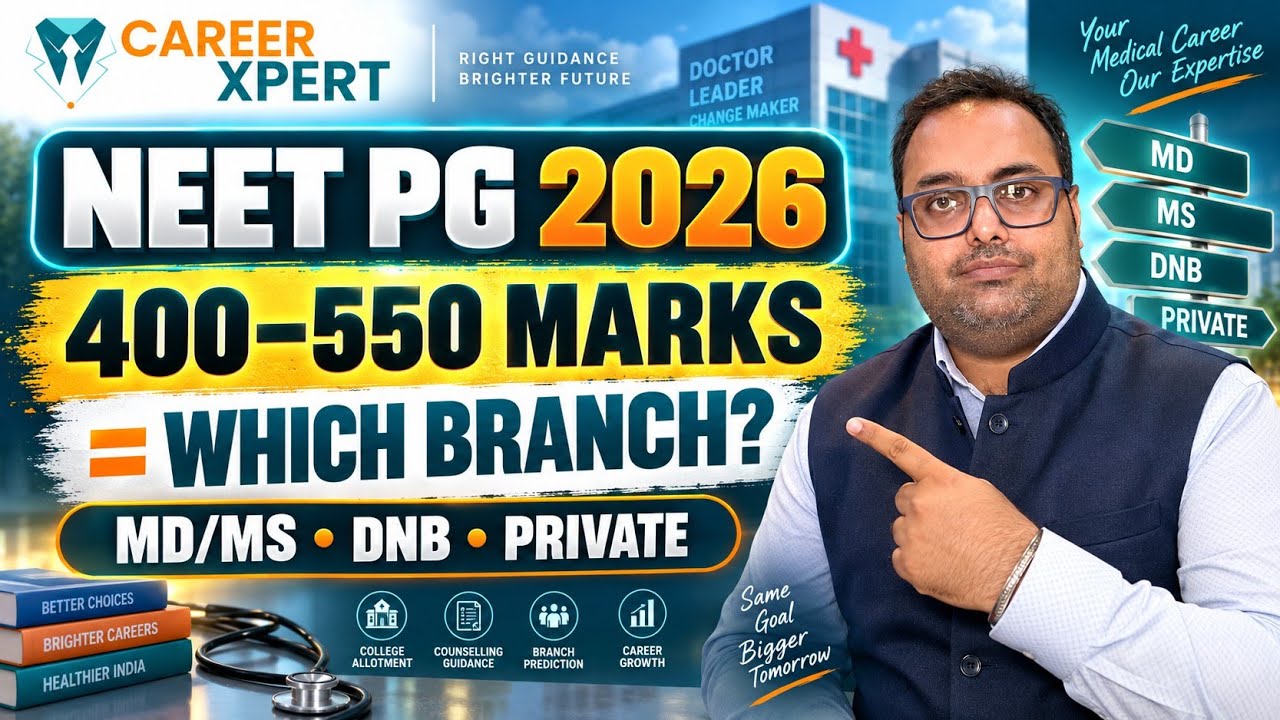 NEET PG 2026: 400&ndash;500 Marks = Which Branch? Expected Rank, MD/MS/DNB & College Chances #neetpg2026