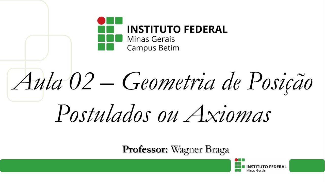 Aula 02 Geometria de Posição - Postulados ou Axiomas