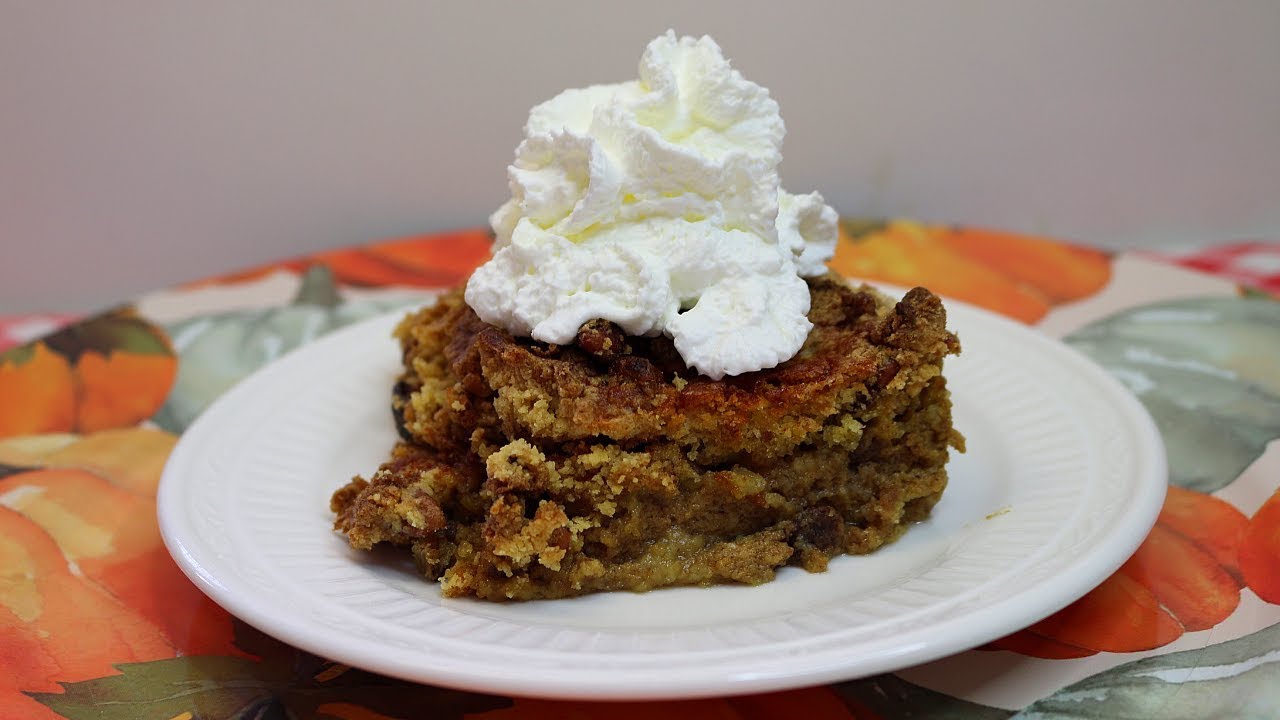 BEST PUMPKIN CRUNCH COBBLER RECIPE!  EASY THANKSGIVING DESSERT!