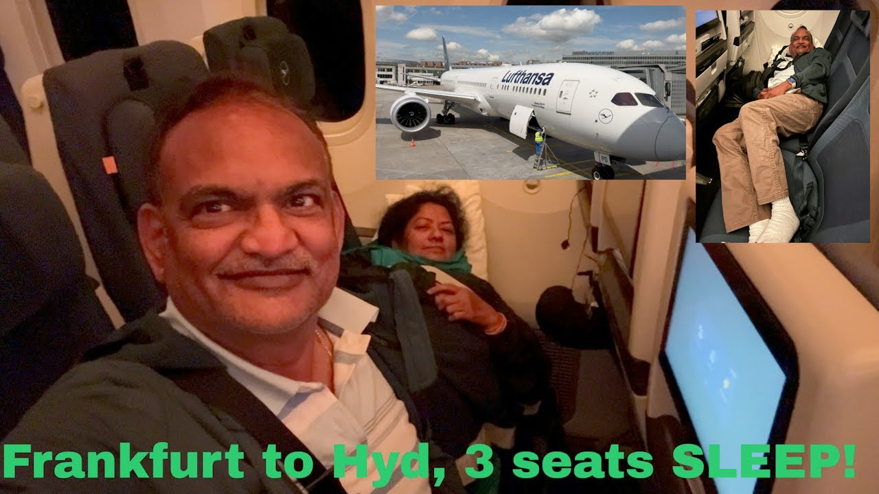 Frankfurt to Hyderabad, 3 seats for each of us!  @hamaraBharatUSA