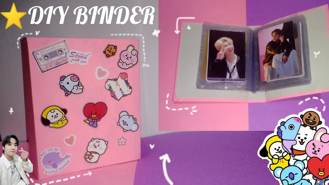 DIY Photocard BINDER at home, 💜