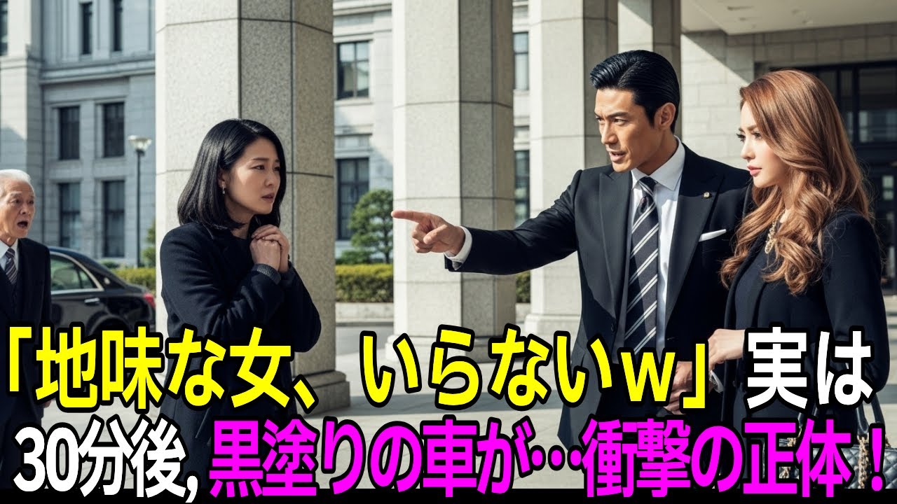 「お前みたいな地味な女、いらないｗ」離婚した30分後、妻を迎えに来た黒塗りの高級車。実は日本最大級の財閥令嬢で夫は絶望へ…【感動する話】