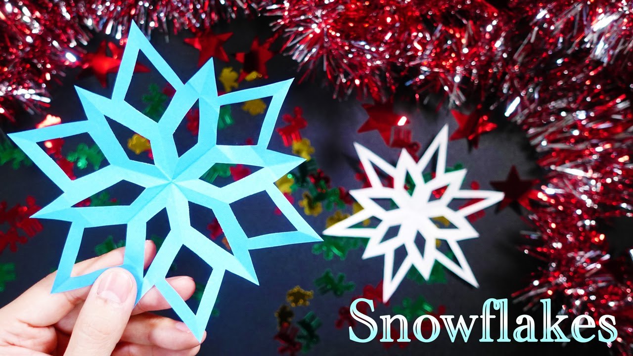 【切り絵】キレイな雪の結晶の作り方❄️クリスマスの飾りつけにピッタリ！ハサミだけで作れる簡単な切り紙✂️ [音声説明付き] /切り絵をはじめよう！