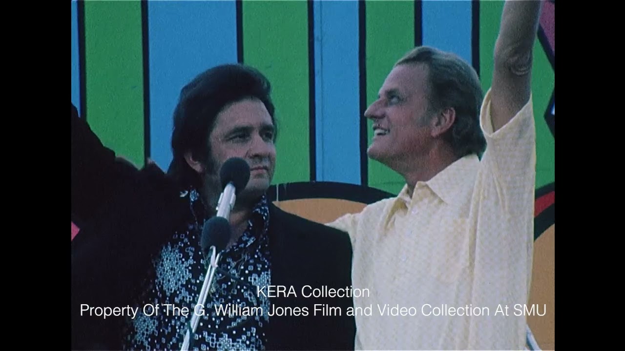 Johnny Cash and Billy Graham at The Jesus Music Festival - June 1972