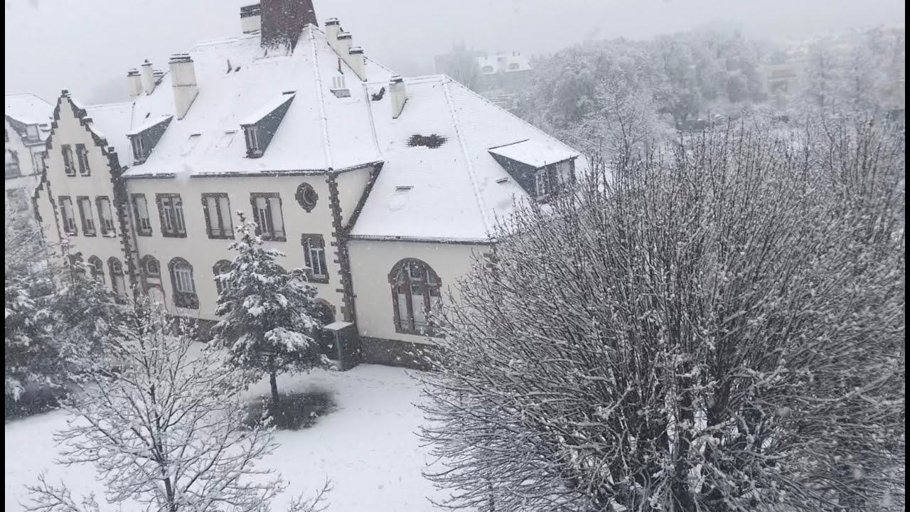 مدينة ميلوز الفرنسية تكسوها الثلوج⛄️🌨   Mulhouse sous la neige🌨