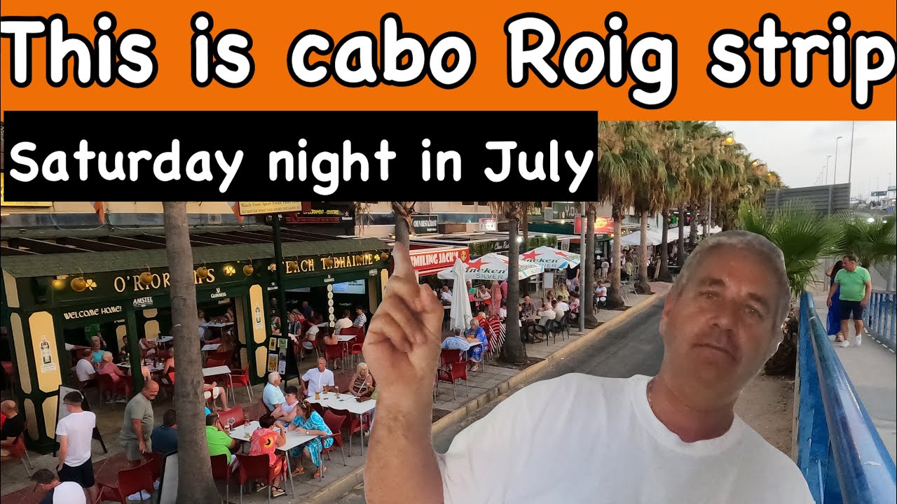 cabo roig strip (saturday night in july)bars and restaurants cabo roig costa blanca Spain