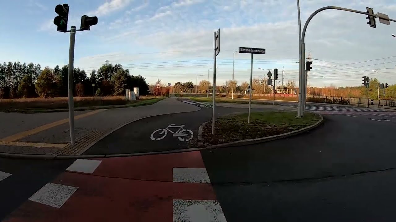 Trasa rowerem z Fordonu do centrum Bydgoszczy - listopad 2022 r.