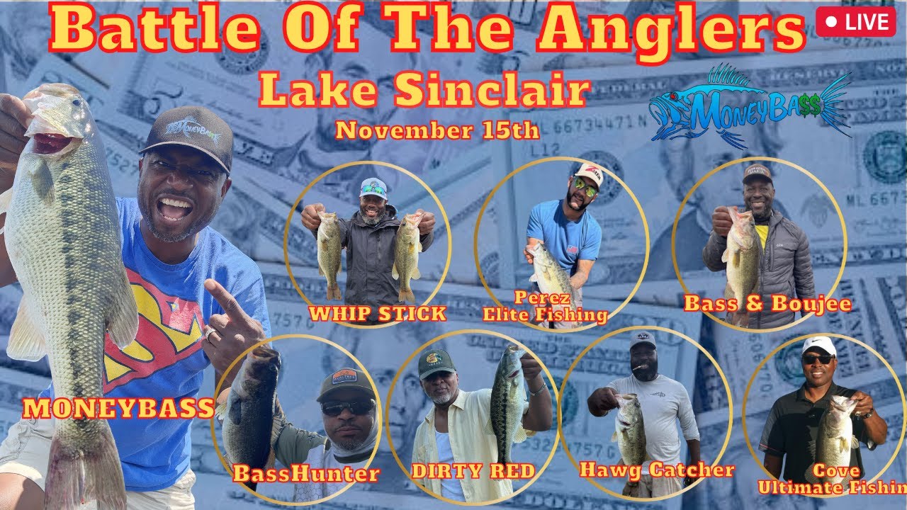 Battle of the Anglers 2025 – LIVE Bass Fishing Tournament | Lake Sinclair | $600 Winner Takes All!