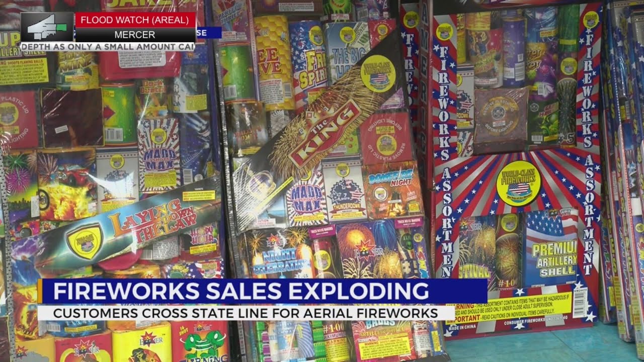 Fireworks sales explode as customers cross state lines for aerial fireworks