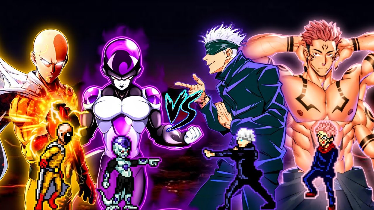 Accurate Saitama SM & Black Frieza V2 OP VS Limitless Gojo & Sukuna V1.6.1 in Jump Force Mugen😱