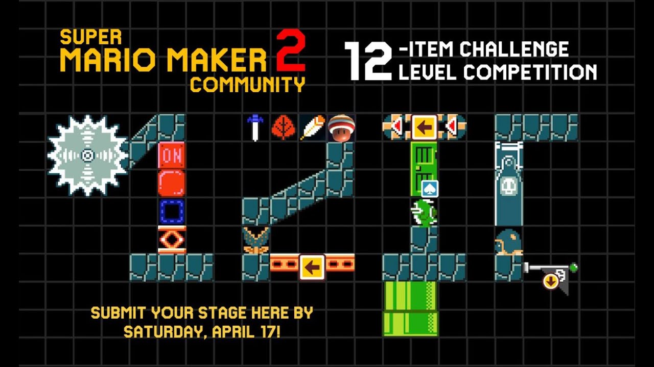 Super Mario Maker 2 Community 12 Item Challenge Level Competition Playthrough!