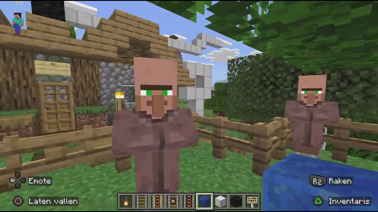 Minecraft ik redden de Dorpellingen en de berg van ijs kommen naar de dorpelingen eiland