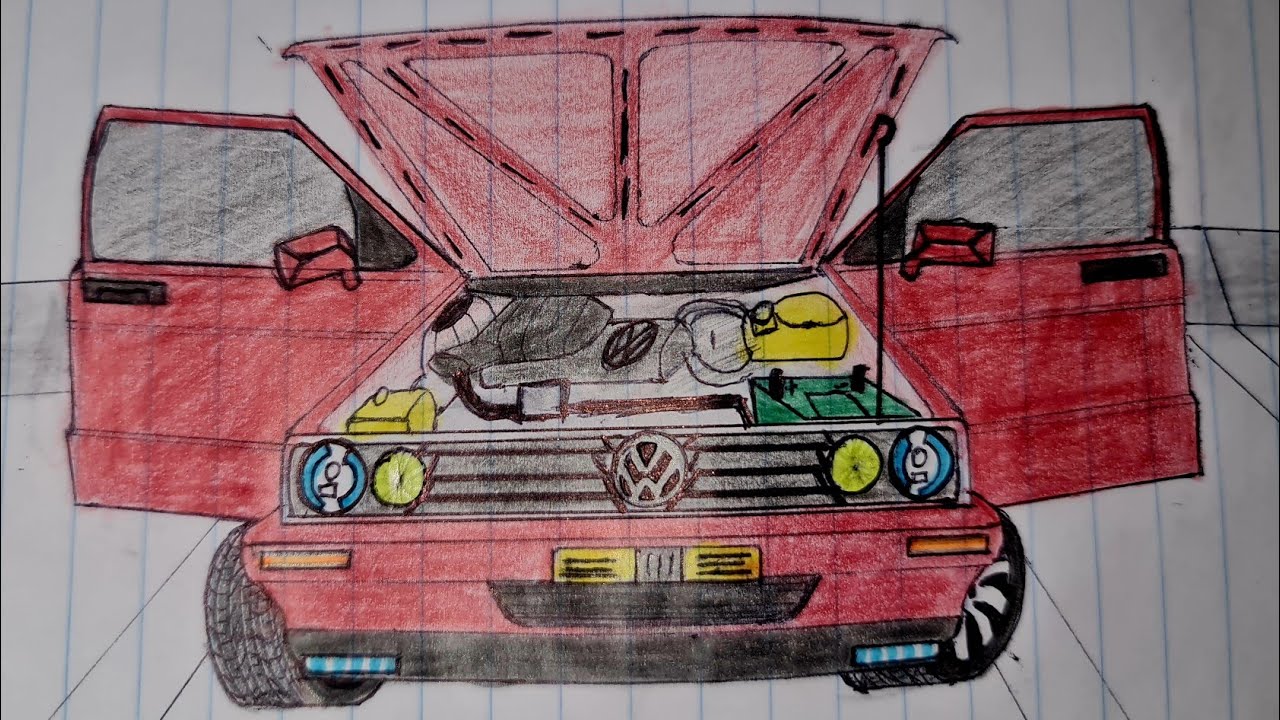 Volkswagen CitiGolf Drawing Tutorial #tutorial  #artist #drawing @Simpleisthebest5855