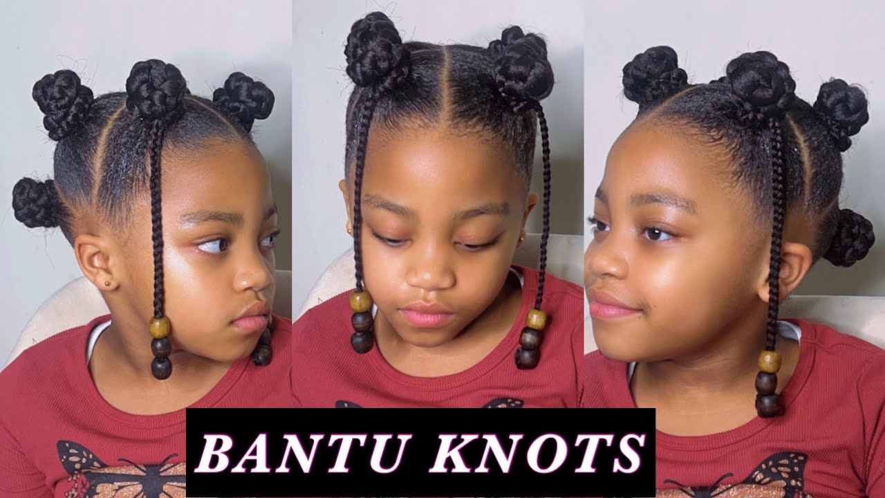BANTU KNOT Hairstyle on Kids 4C Hair | Easy Hairstyle for Kids | Kids Bantu Knots
