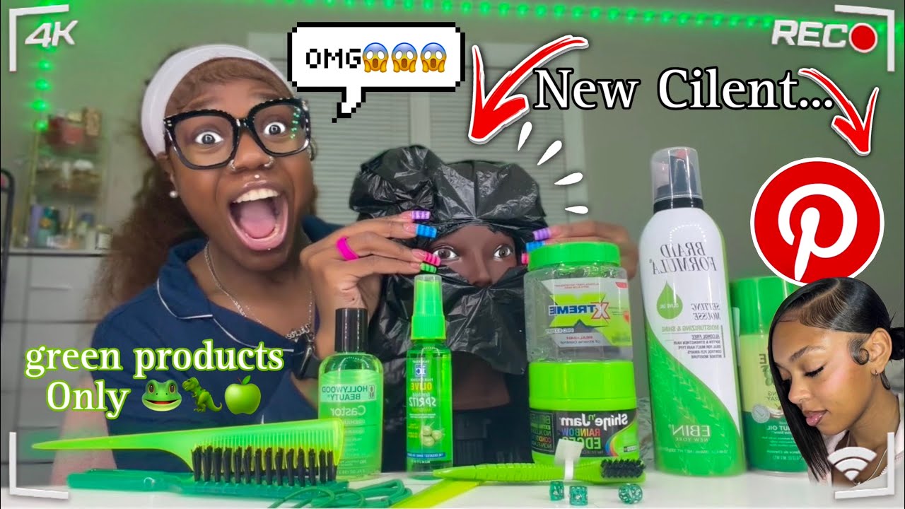 DOiNG My MANNEQUiN THiCK HAiR OnLy USiNG GEEN PRODUCTs *new client* 