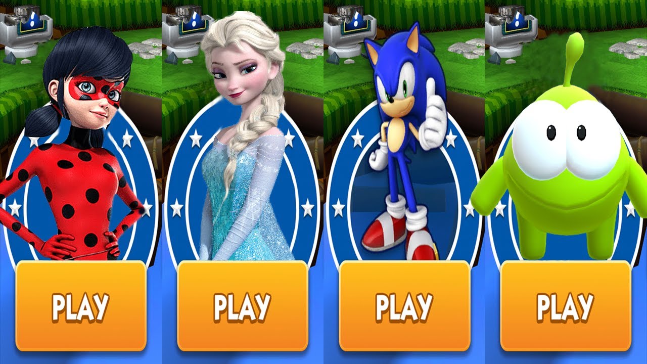 Sonic Dash vs Miraculous vs Subway ice queen runner vs Om Nom: Run Android Gameplay HD