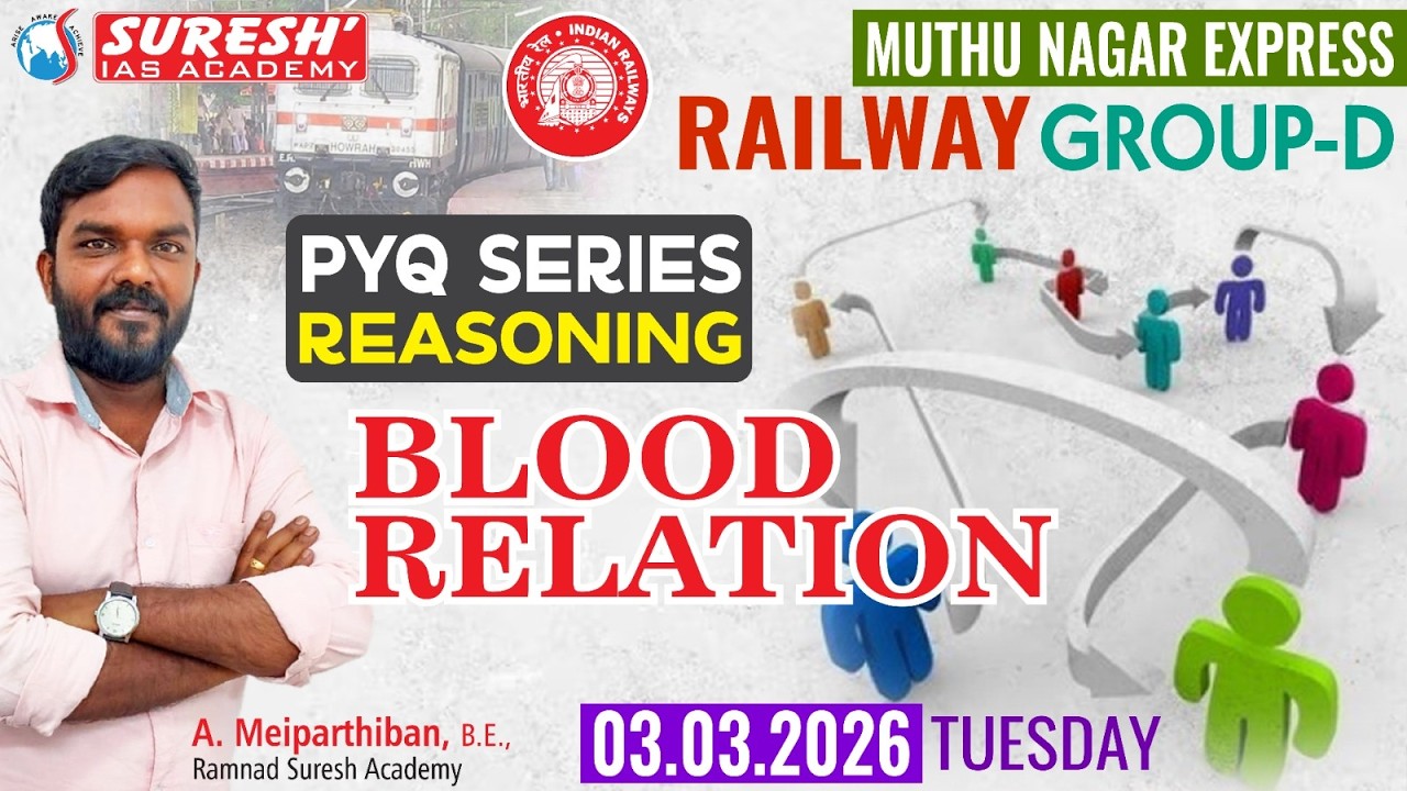RRB- RAILWAY | GROUP-D | MUTHU NAGAR TEST SERIES | BLOOD RELATION PYQ | REASONING