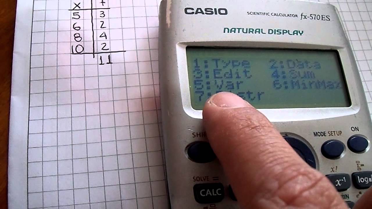 Calcular Media, Varianza y Desviación Estándar con calculadora CASIO  fx-570ES