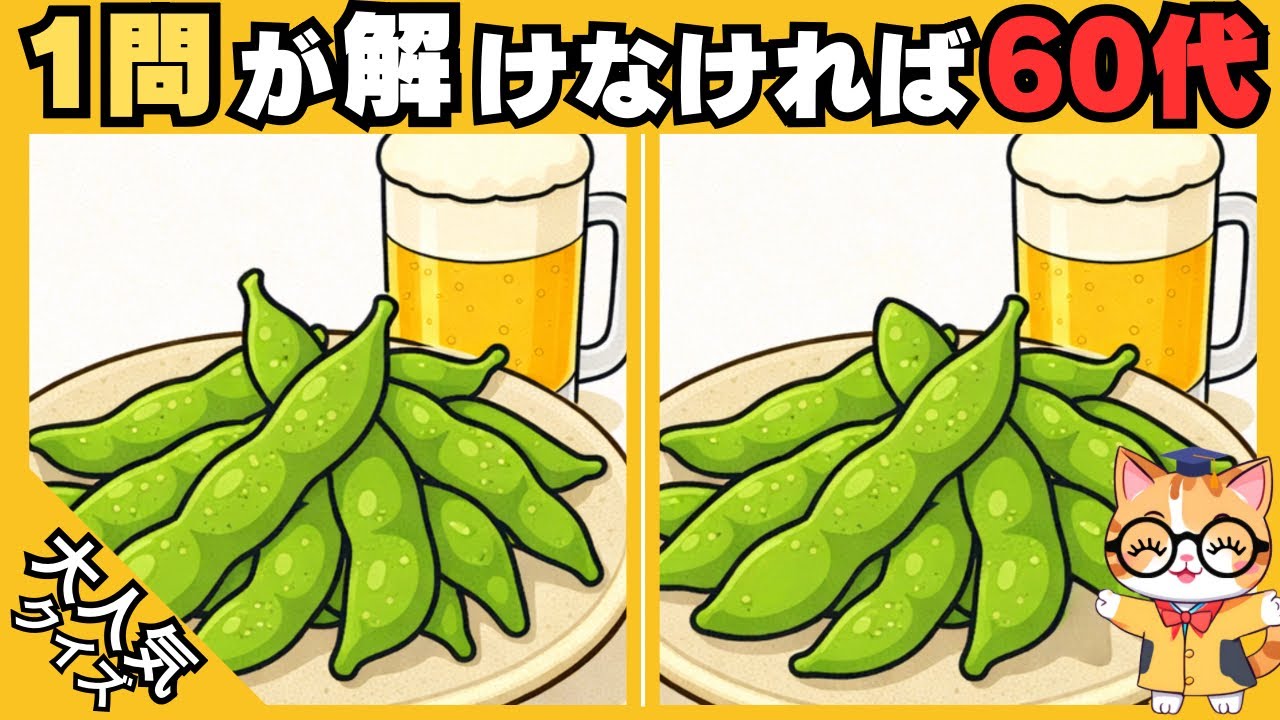 【脳トレ✖︎間違い探し】50代60代70代向け❗️簡単脳トレ問題で記憶力向上💡 【認知症予防/老化予防/記憶力向上】#571