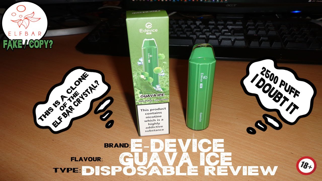 ELF BAR clone? EDevice PRO 2500 PUFF - Guava ICE - UK REVIEW