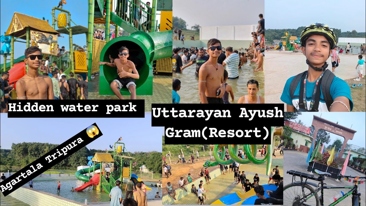 Exploring the Hidden Water Park in Agartala | Ayush Gram Resort 😱😱 #waterpark