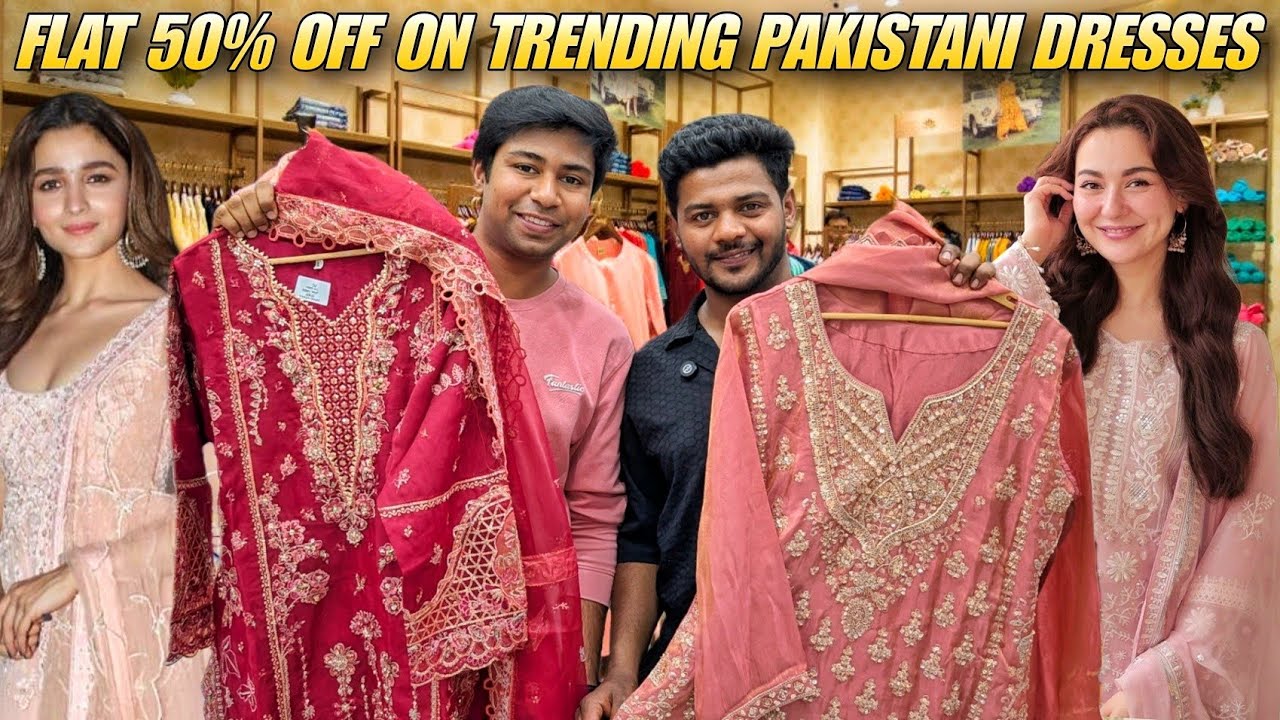 Flat 50% off on original trending pakistani dresses in ibrahim Sahib Street Pehnava Dress❤️