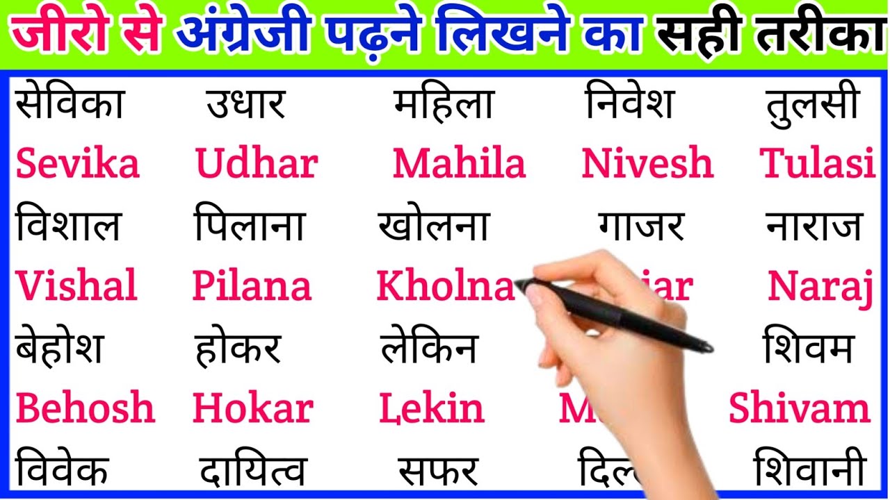 अंग्रेजी में नाम लिखने पढ़ना कैसे सीखें | English padhna likhna seekhe |English me name kaise likhen