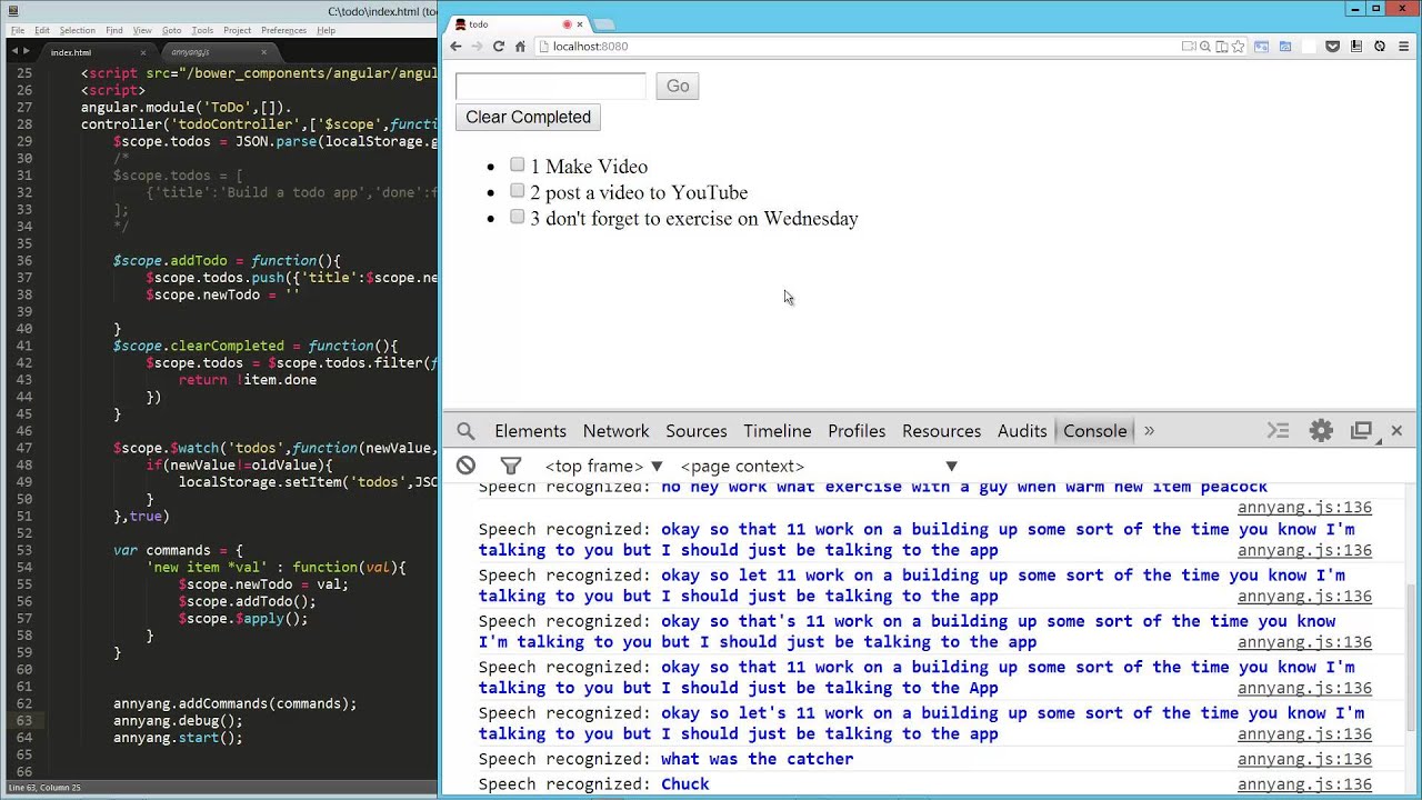 AngularJS Speech Recognition with annyang