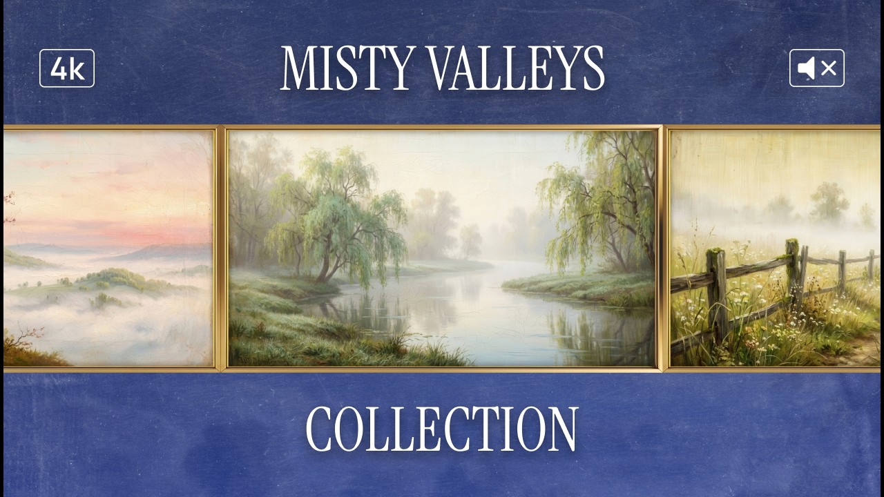Misty Valleys – Spring Dawn | 4K Frame TV Art | No Music