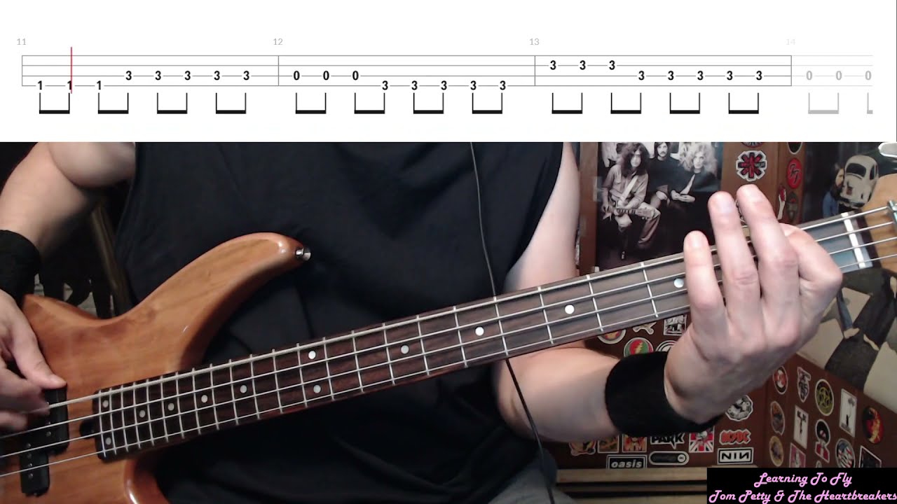 Learning To Fly by Tom Petty and the Heartbreakers - Bass Cover with Tabs Play-Along
