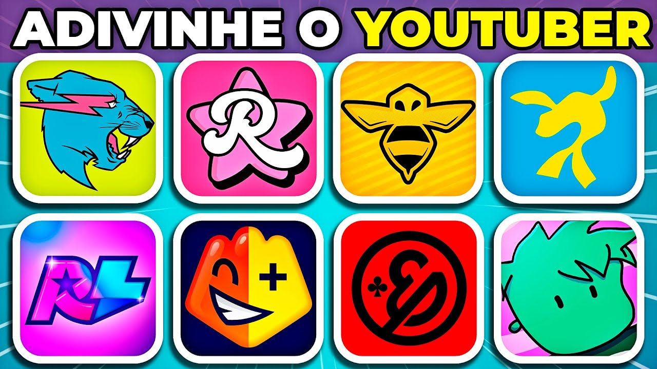 ▶️🛡️ ADIVINHE O YOUTUBER PELO LOGO 🦭🐝🍏 | Teste sua memória, visão e raciocínio #quiz 🐵 #macaquiz