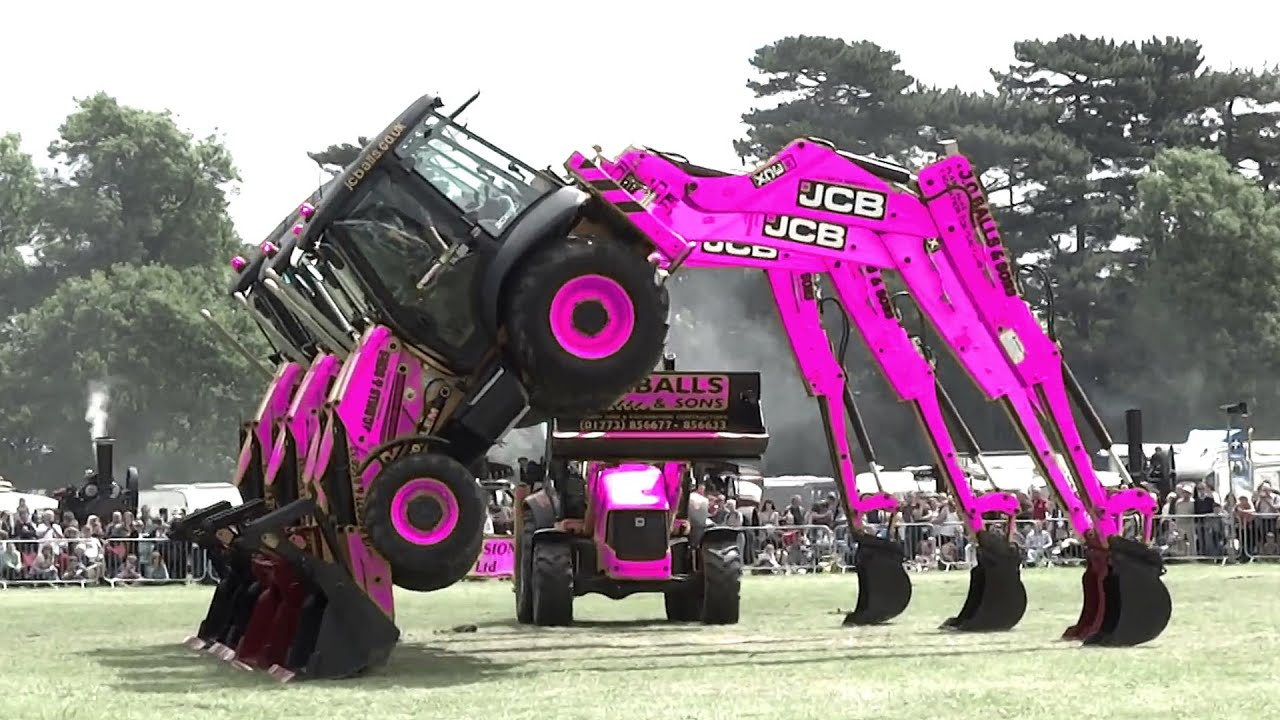รถแม็คโคร ขุดดิน สร้างบ้าน - รถขุดดิน รถดั้ม รถโม่ปูน - JCB Backhoe Dancing Diggers