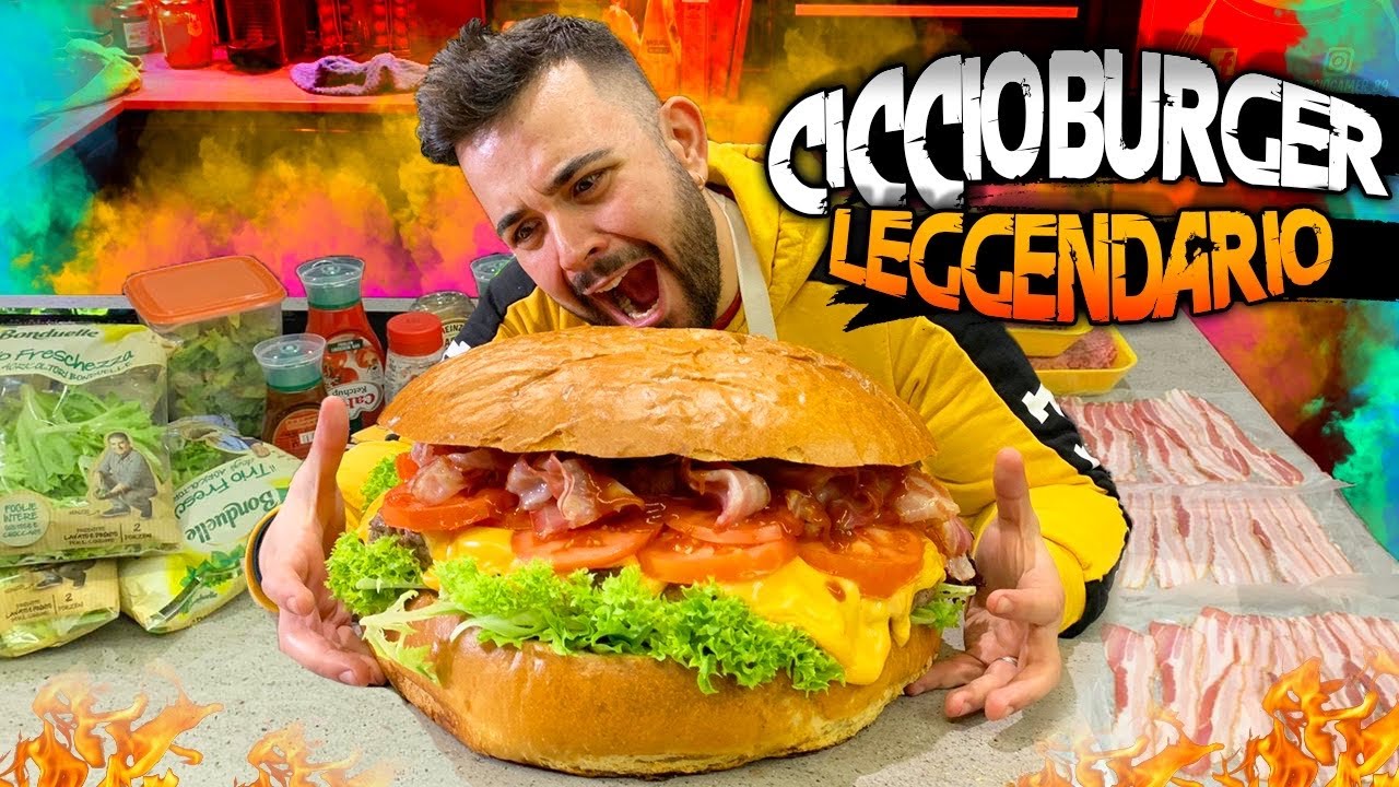 CICCIOBURGER LEGGENDARIO - Hamburger gigante da record - 100K Like Sfida